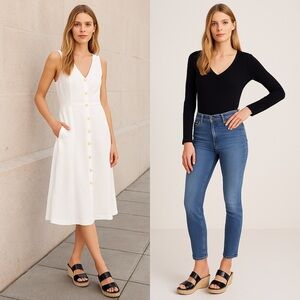 Franco Sarto Black and Tan Wedge Sandals with Jute Heel 🖤☀️